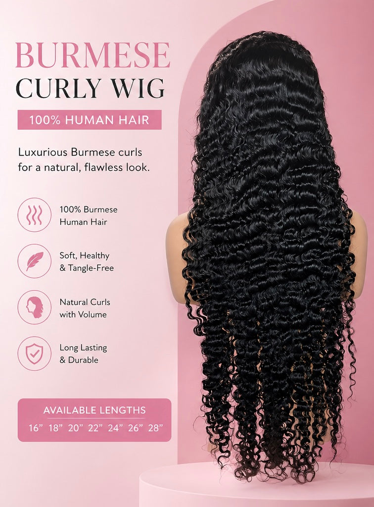 PRE ORDER Human Hair Burmese Curly Wig